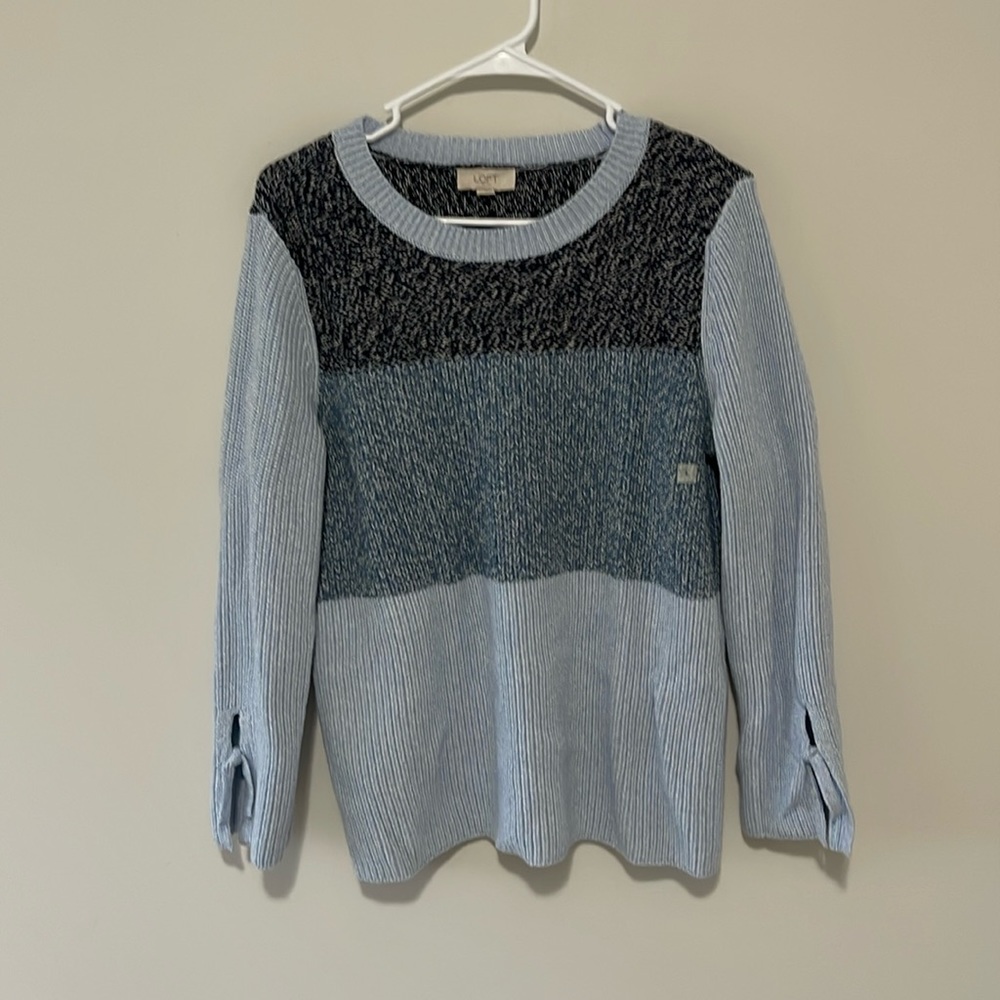Loft Sweater color block L